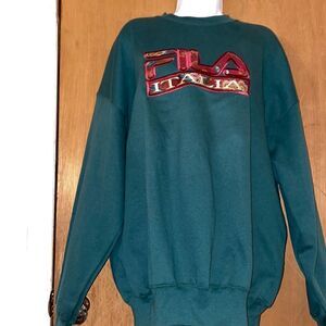 Fila sweatshirt! Size XL! Green crew neck green with burgundy tapestry! NWT